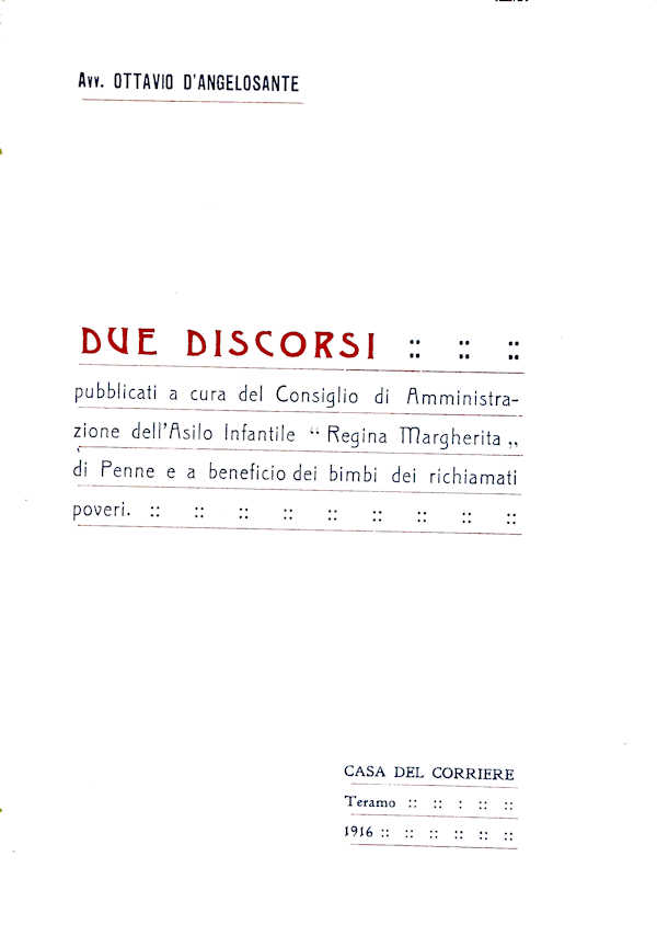 DUE DISCORSI ~ Anno 1916